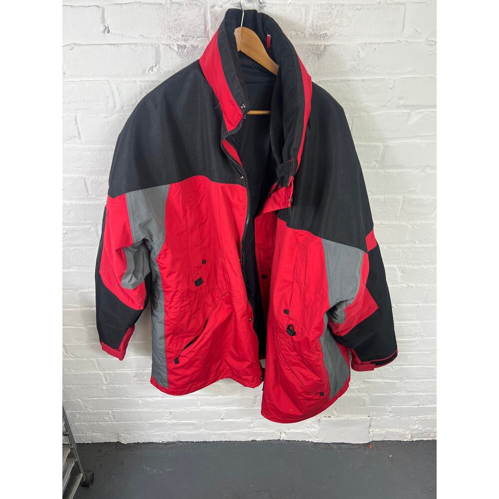 Cabela's Men's Colorblock Full Zip Windbreaker Jacket Black/Red Size 3XL